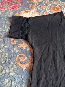 Black Boxy Tunic Top