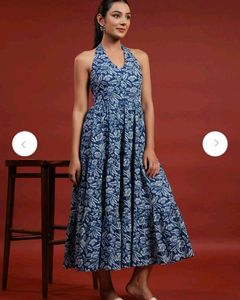 Floral Halter Neck Midi Dress