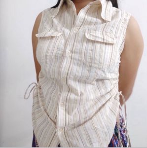 Drawstring Shirt Top