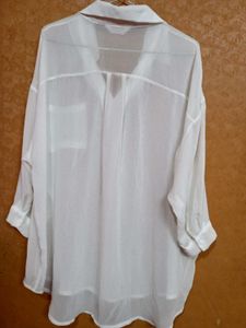 Sheer White Oversized Blouse
