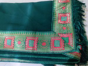Stunning Green Saree with Stone Work Border