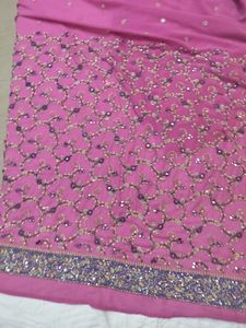 Beautiful Pink Work Saree