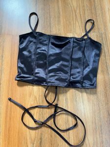 H&amp;M Satin Crisscross Top 😭❤️