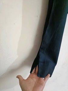 Black Rayon Straight Pant