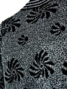 Sequin Top Floral Knit Black and Silver