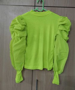 NEON PUFF SLEEVE TOP ❤️