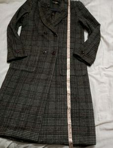 Long Overcoat Checked Pattern