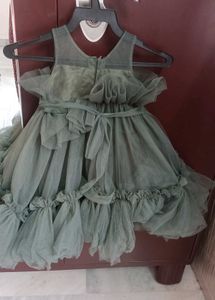Olive Green Tulle Dress