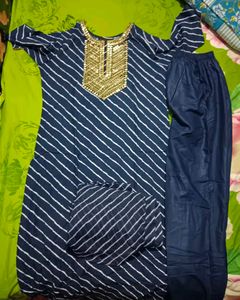 Elegant Navy Blue Kurta Set