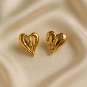 Golden Bloom Heart Studs