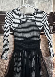 Striped Layered Mini Dress