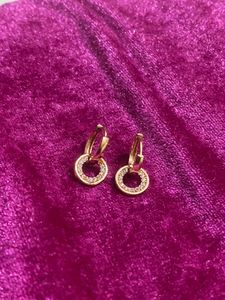 Sparkling AntiTarnish Circle Drop Earrings