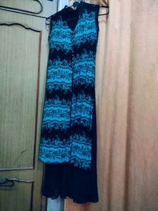 Elegant Blue & Black Kurta