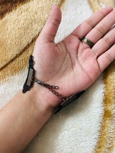 Beautiful Black Lace &amp; Pearl Bracelet