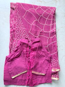 Unused Onion Pink Georgette Saree