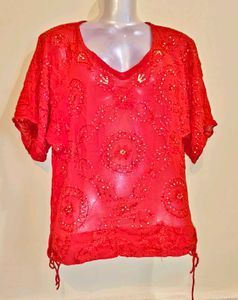 🎁Buy 2 Get 1 Free 🎁Size L/XL Red Embroidered To