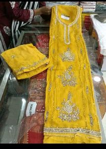 Yellow Embroidered Kurta Set
