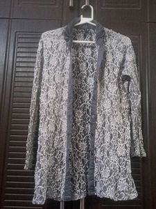 Net Shrug Top Wid Full Embroidery
