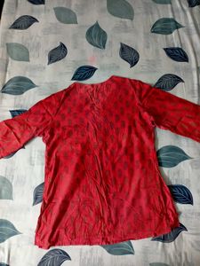 Red❤️ Printed Kurti✨