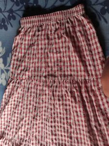 Red &amp; White Gingham Skirt