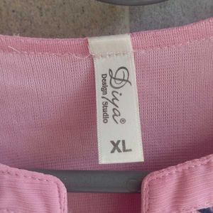 Pink Embroidered Tunic Top