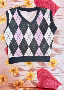 Argyle Print Top