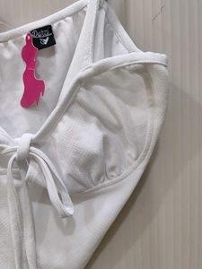 Cute White Tie-Front Tank Top