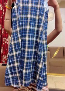 Blue Checkered Tank Top