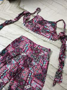 Patterned Two-Piece Set Padded