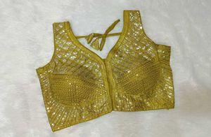 Lime Green Sequin Embellished Blouse