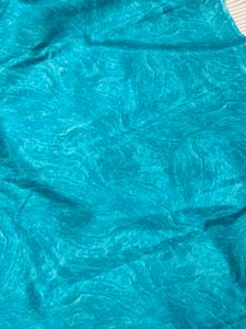 Teal Blue Abstract Fabric. 5 Meters