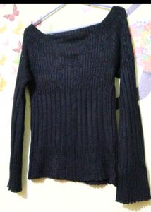 Down Shoulder Woolen Top