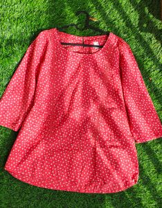 Red Floral Print Top