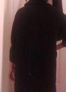 Oversized Black Wool Coat