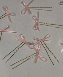 Pink Ribbon Hair Pins💕