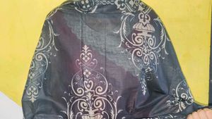 Patterned Black Pure Cotton Dupatta
