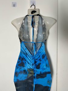 Newme Blue Sheer Dress