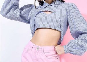 Striped Cutout Crop Top