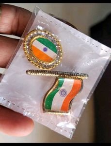 Pack 2 Indian National Flag Coat Pins / Broochs
