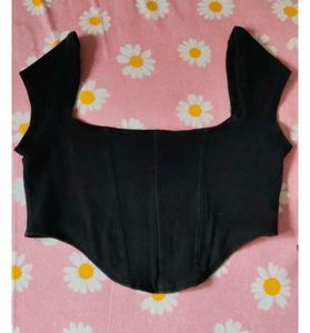 Chikankari Short Kurta,black Tank Top