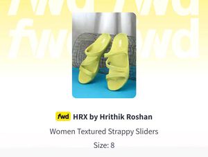 Hrx Women Textured Strappy Sliders - UK 8