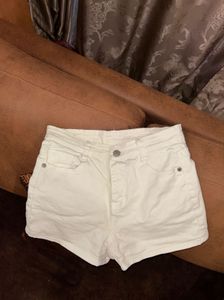White Denim Shorts