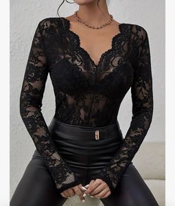 Lace Floral Long Sleeve Top
