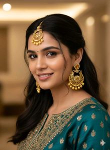 Elegant Ethnic Earrings & Maangtika