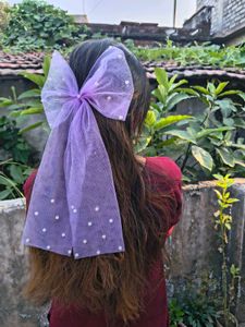 6 Combo Cute Pearl Bow Hair Clips 🤍💜🖤🩷🩵💗