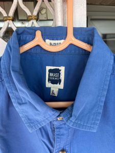 Mens Blue Shirt(100%cotton)