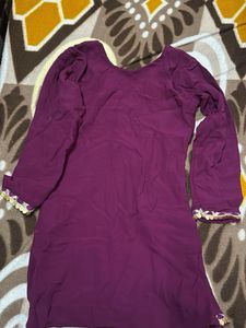 Purple Embroidered Kurta