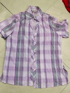 Lavender Half Sleeve Shirt Woman