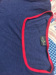Cute Navy &amp; Red Trim Top