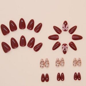 Maroon Press-On Nails